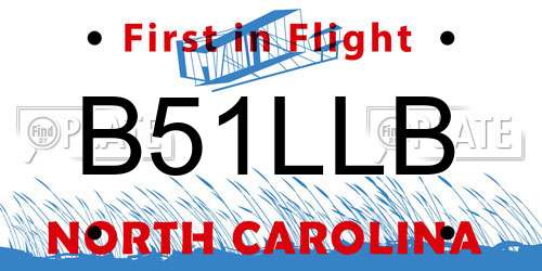 B51LLB North Carolina License Plate