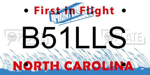 B51LLS North Carolina License Plate