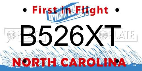 B526XT North Carolina License Plate