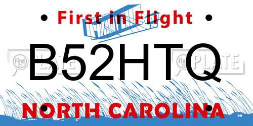B52HTQ North Carolina License Plate