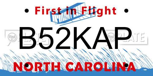 B52KAP North Carolina License Plate
