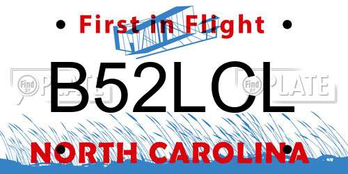 B52LCL North Carolina License Plate