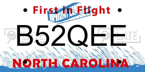 B52QEE North Carolina License Plate