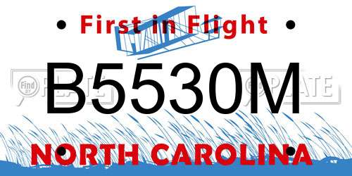 B5530M North Carolina License Plate