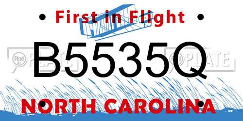 B5535Q North Carolina License Plate