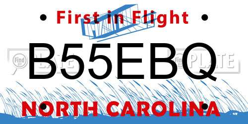 B55EBQ North Carolina License Plate