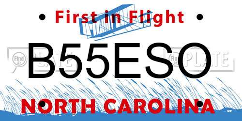 B55ESO North Carolina License Plate