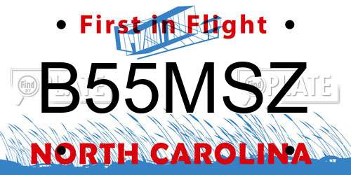 B55MSZ North Carolina License Plate