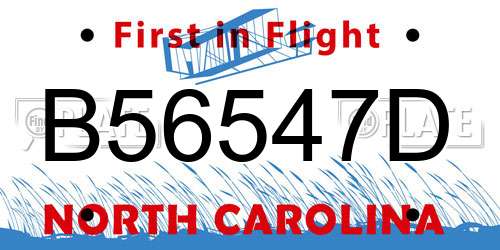 B56547D North Carolina License Plate