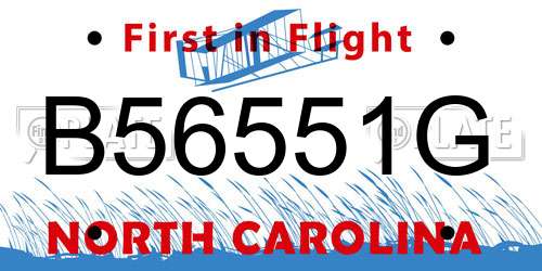 B56551G North Carolina License Plate