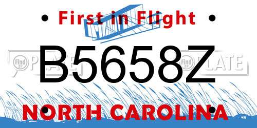 B5658Z North Carolina License Plate