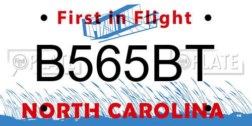 B565BT North Carolina License Plate