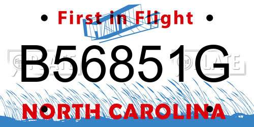 B56851G North Carolina License Plate