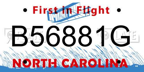B56881G North Carolina License Plate