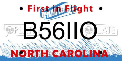 B56IIO North Carolina License Plate