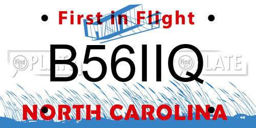 B56IIQ North Carolina License Plate