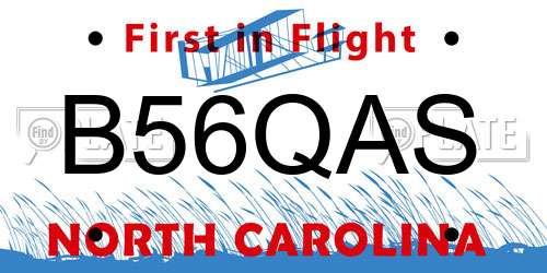 B56QAS North Carolina License Plate