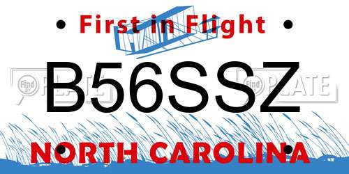 B56SSZ North Carolina License Plate