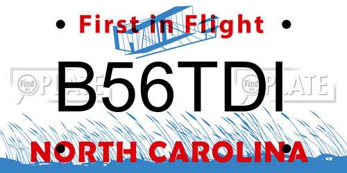 B56TDI North Carolina License Plate
