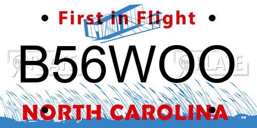 B56WOO North Carolina License Plate