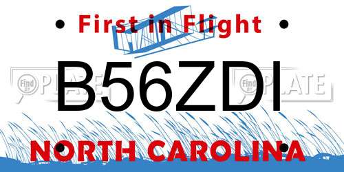 B56ZDI North Carolina License Plate
