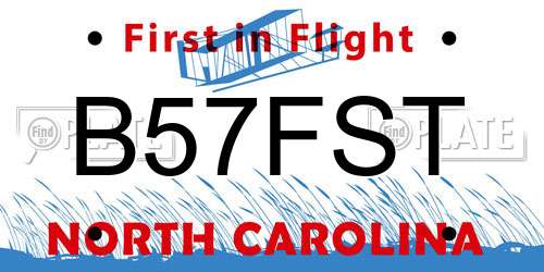 B57FST North Carolina License Plate