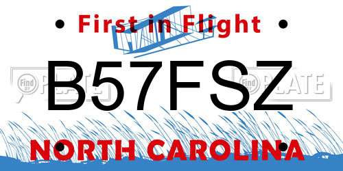 B57FSZ North Carolina License Plate