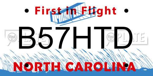 B57HTD North Carolina License Plate