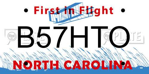 B57HTO North Carolina License Plate