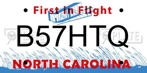 B57HTQ North Carolina License Plate