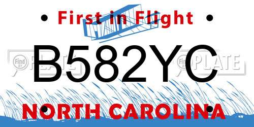 B582YC North Carolina License Plate
