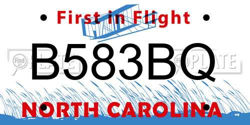 B583BQ North Carolina License Plate