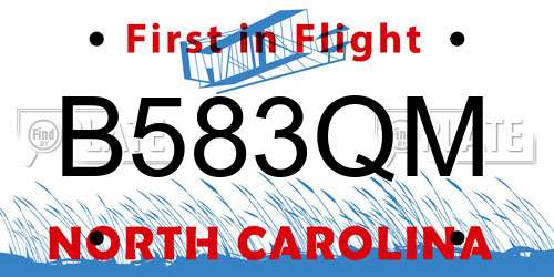 B583QM North Carolina License Plate