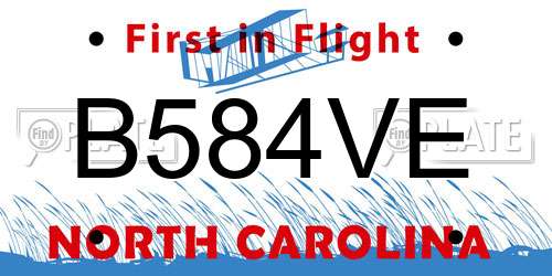 B584VE North Carolina License Plate