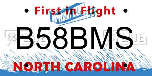 B58BMS North Carolina License Plate