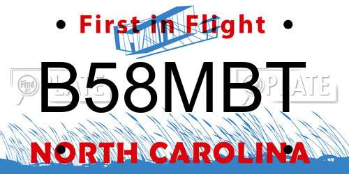 B58MBT North Carolina License Plate