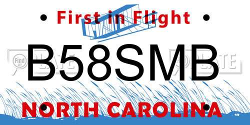 B58SMB North Carolina License Plate