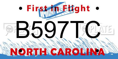 B597TC North Carolina License Plate