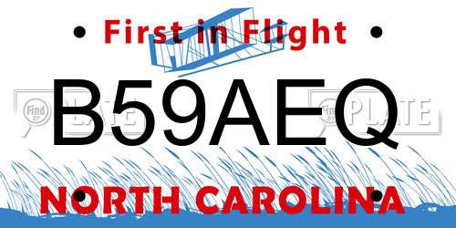 B59AEQ North Carolina License Plate
