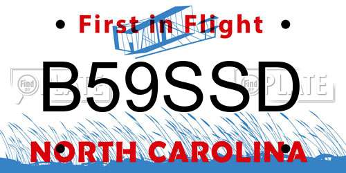B59SSD North Carolina License Plate
