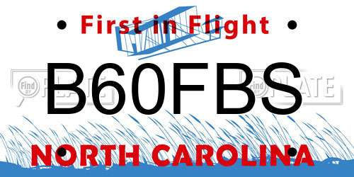 B60FBS North Carolina License Plate