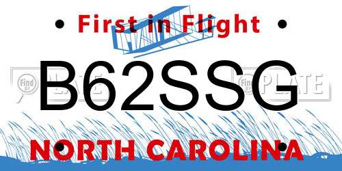B62SSG North Carolina License Plate
