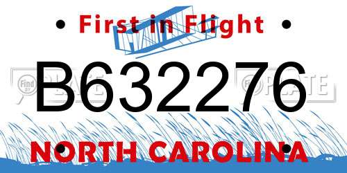 B632276 North Carolina License Plate