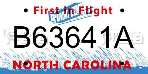 B63641A North Carolina License Plate
