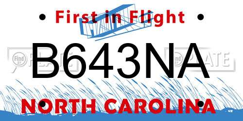 B643NA North Carolina License Plate