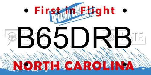 B65DRB North Carolina License Plate