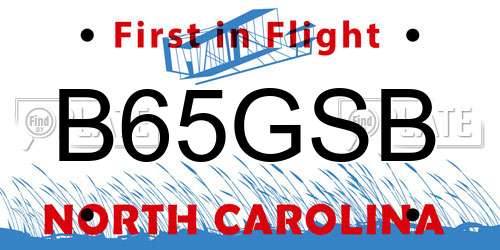 B65GSB North Carolina License Plate