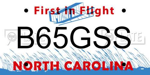 B65GSS North Carolina License Plate
