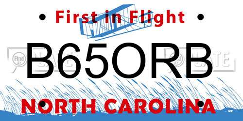 B65ORB North Carolina License Plate