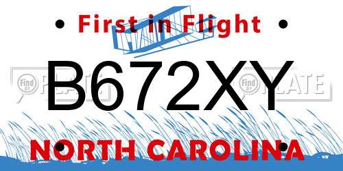 B672XY North Carolina License Plate
